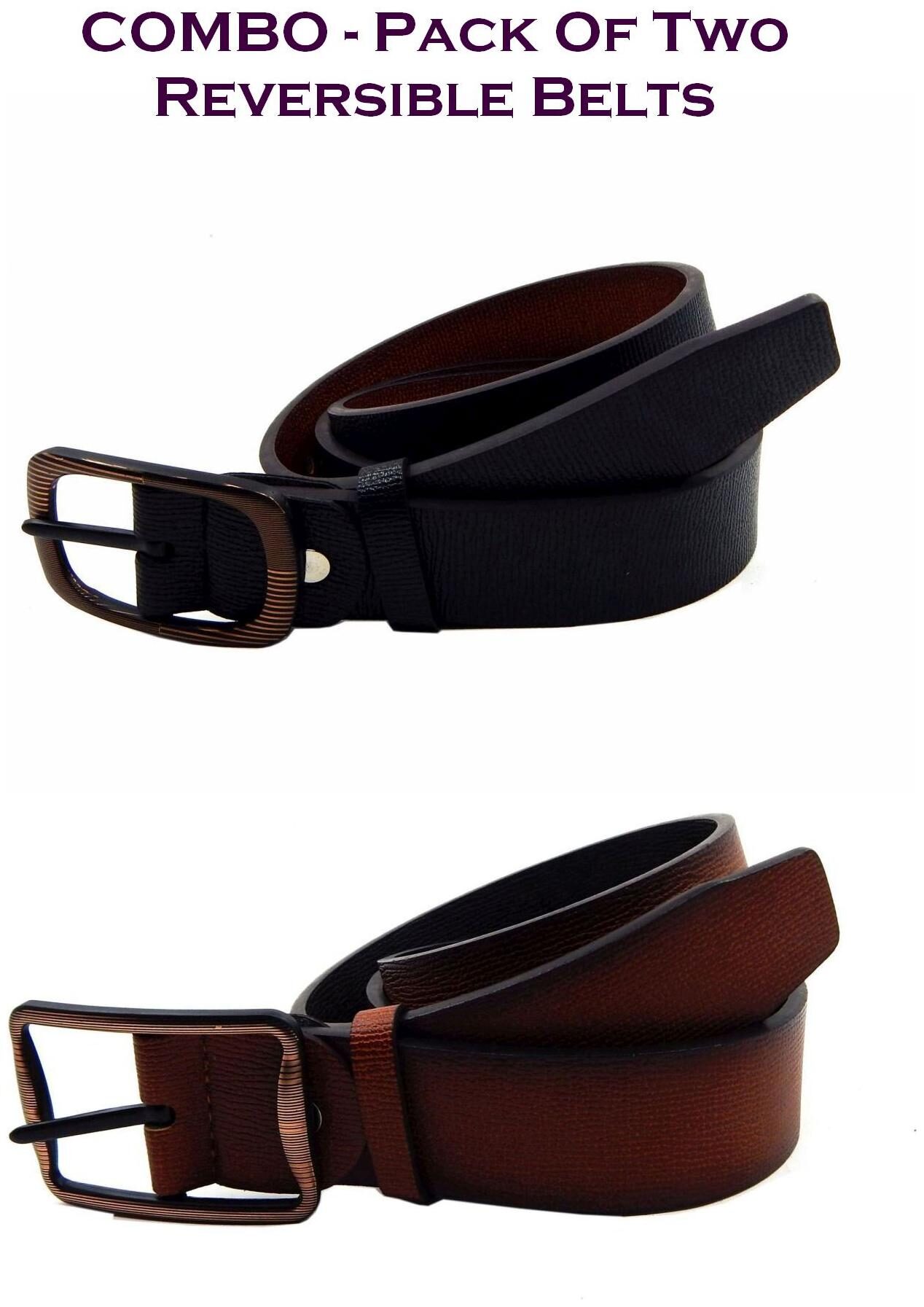

Els Men Multi Reversible Synthetic leather Belt (Size 40 Pack of 2 )