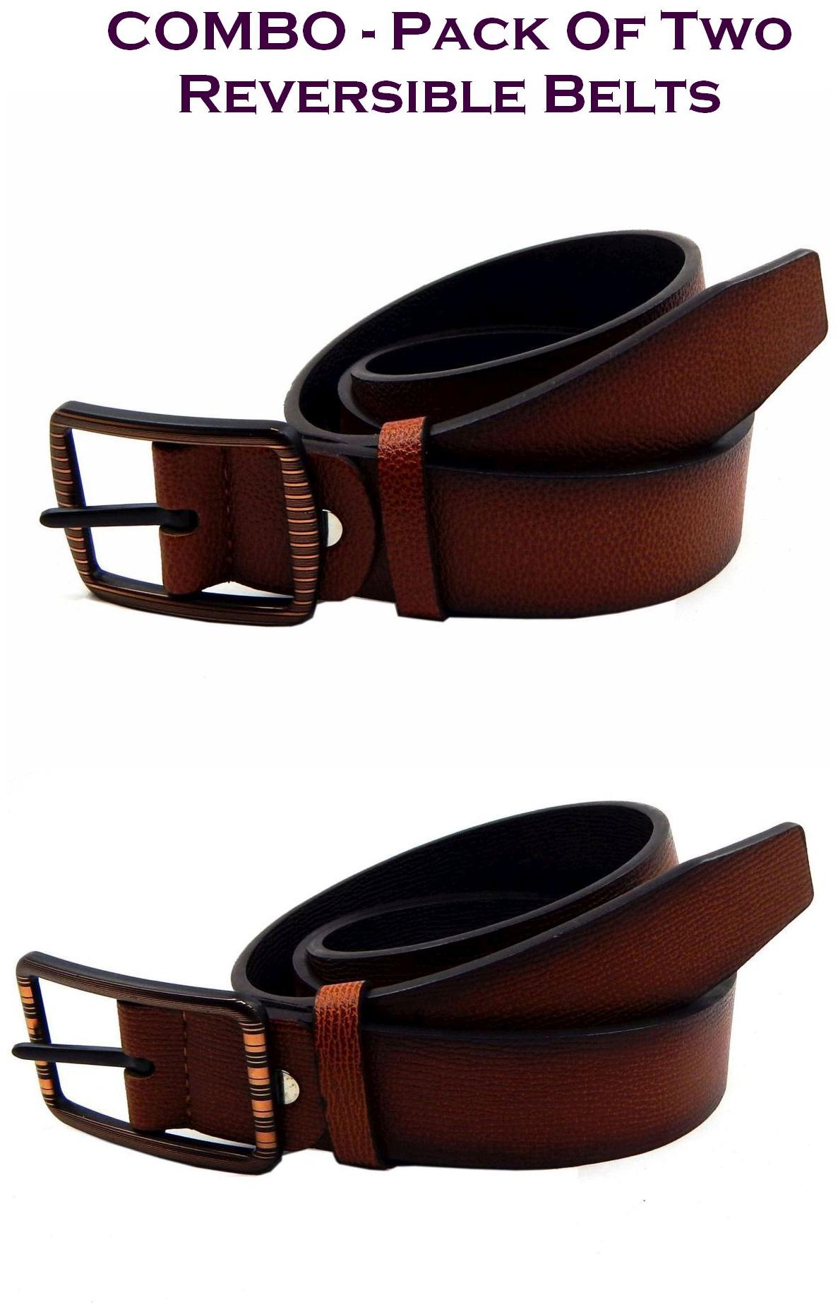 

Els Men Multi Reversible Synthetic leather Belt (Size 40 Pack of 2 )