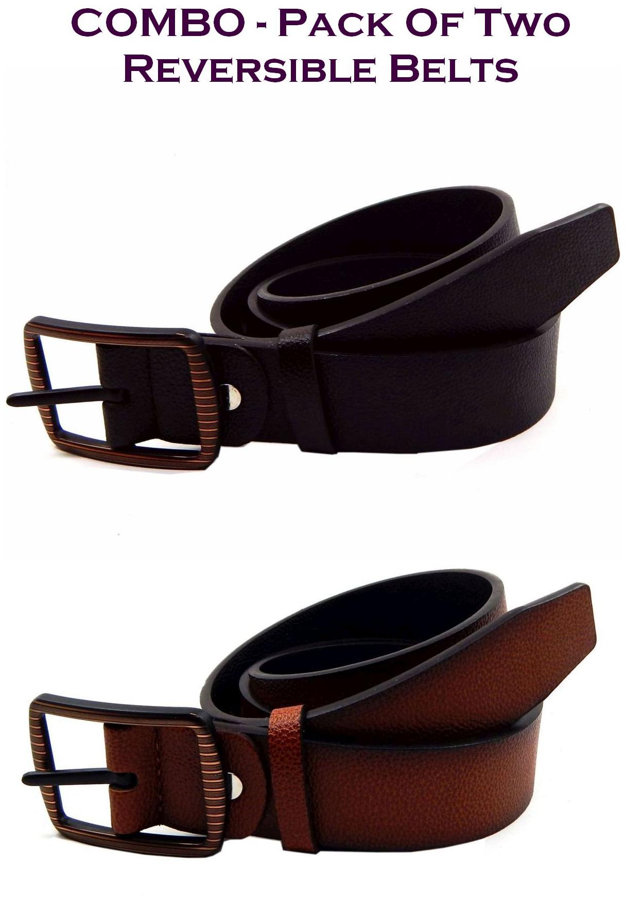 

Els Men Multi Reversible Synthetic leather Belt (Size 36 Pack of 2 )