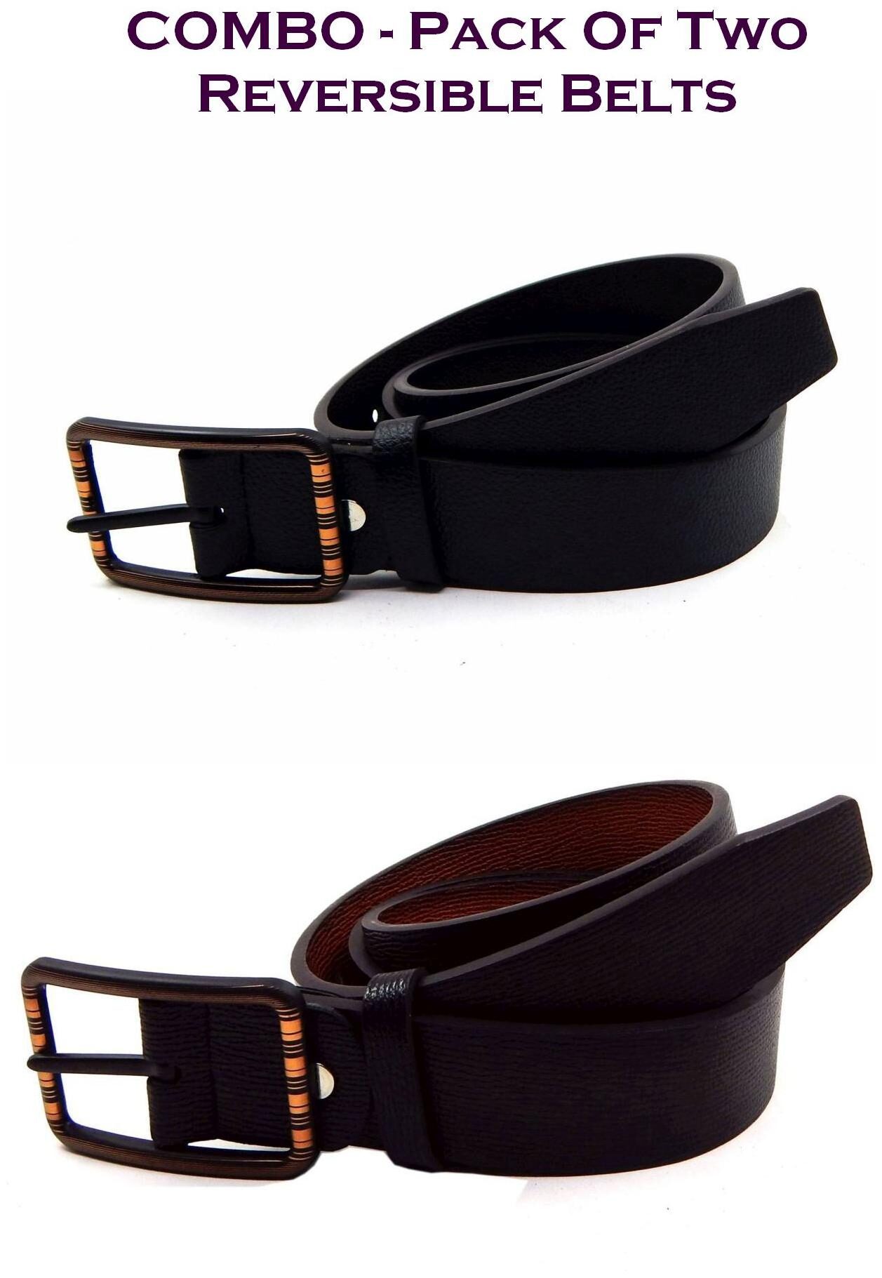 

Els Men Multi Reversible Synthetic leather Belt (Size 36 Pack of 2 )