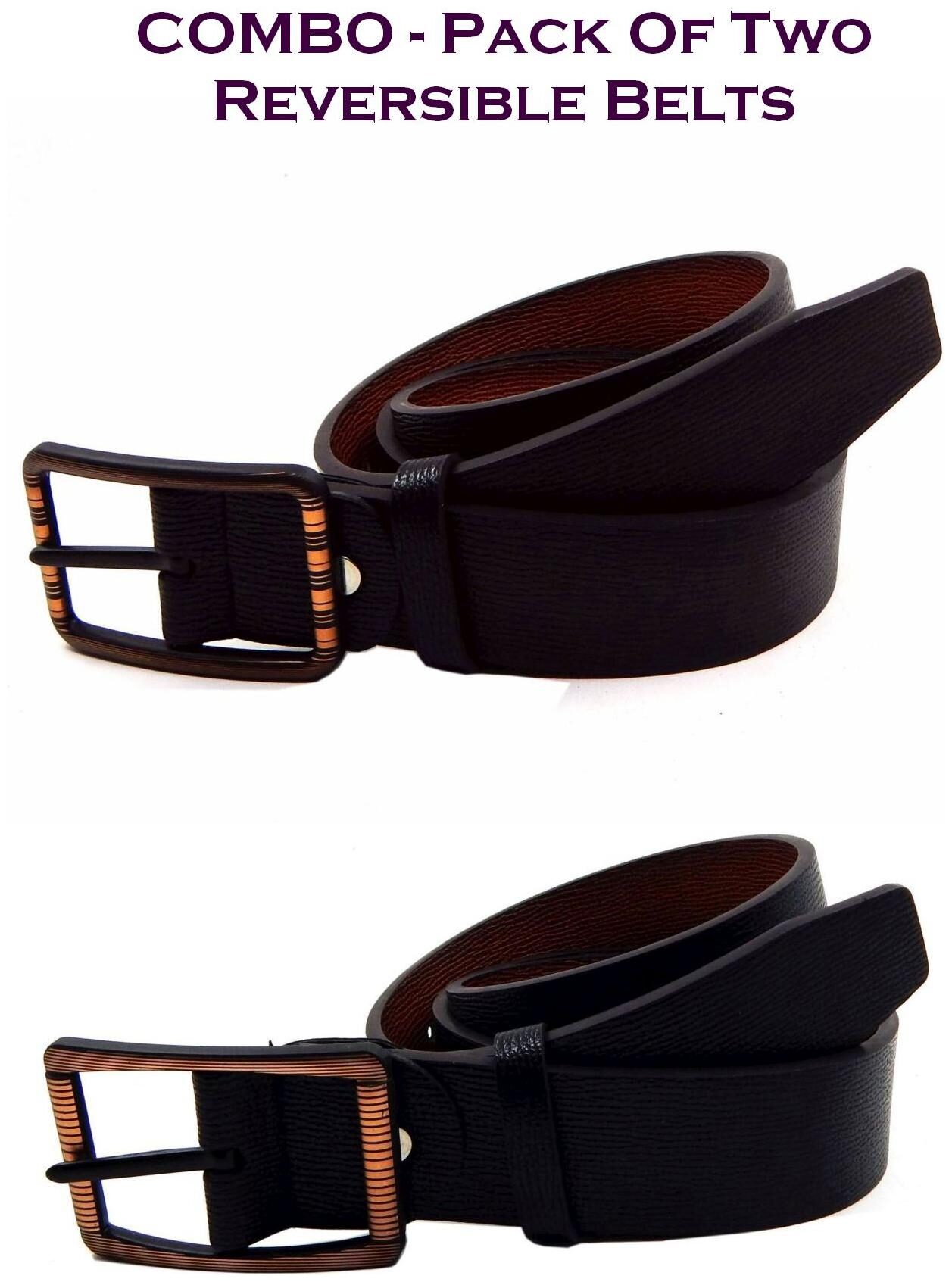 

Els Men Multi Reversible Synthetic leather Belt (Size 36 Pack of 2 )