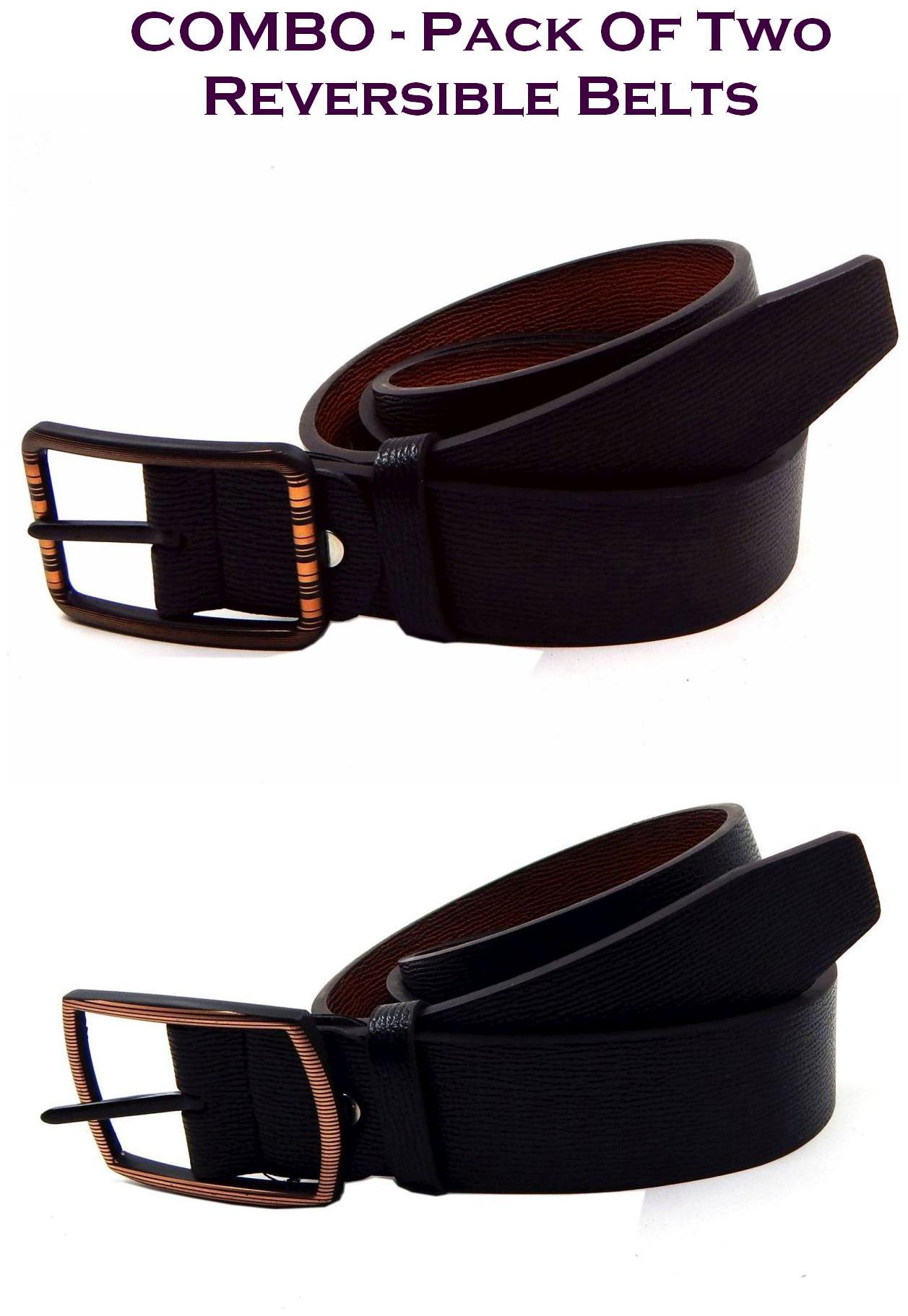 

Els Men Multi Reversible Synthetic leather Belt (Size 36 Pack of 2 )
