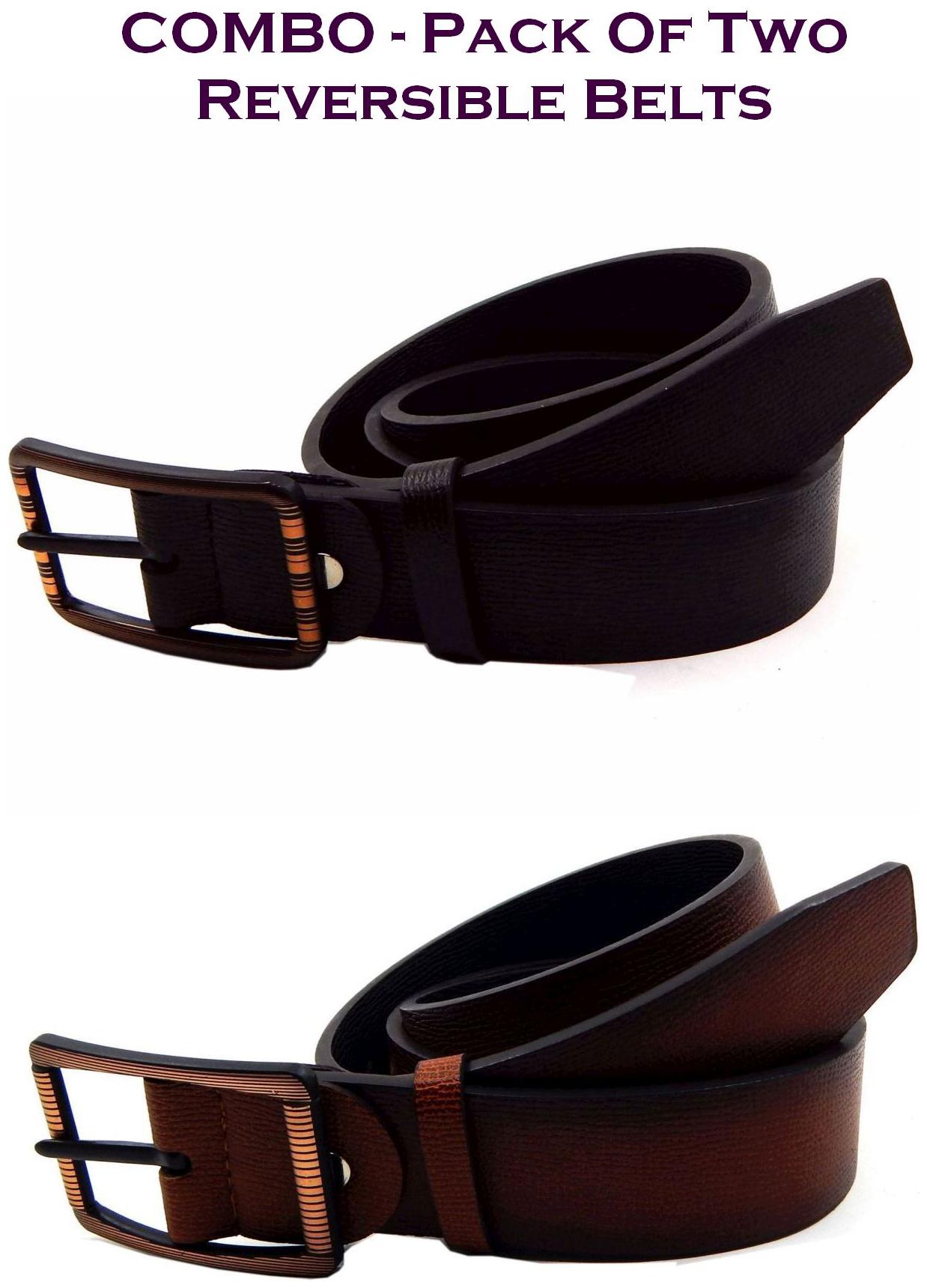 

Els Men Multi Reversible Synthetic leather Belt (Size 34 Pack of 2 )