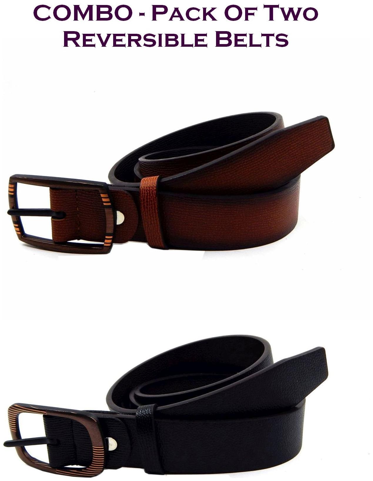 

Els Men Multi Reversible Synthetic leather Belt (Size 36 Pack of 2 )
