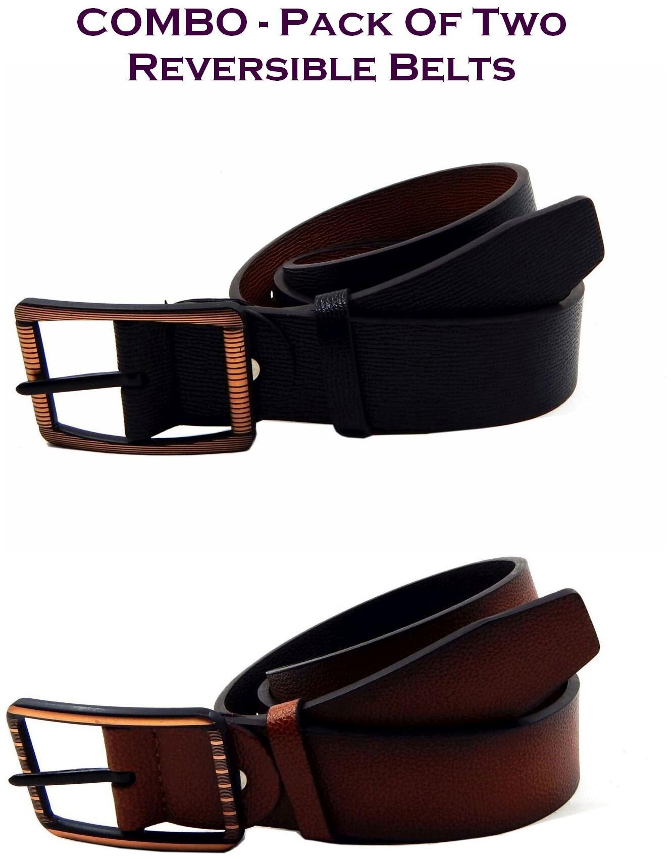 

Els Men Multi Reversible Synthetic leather Belt (Size 40 Pack of 2 )