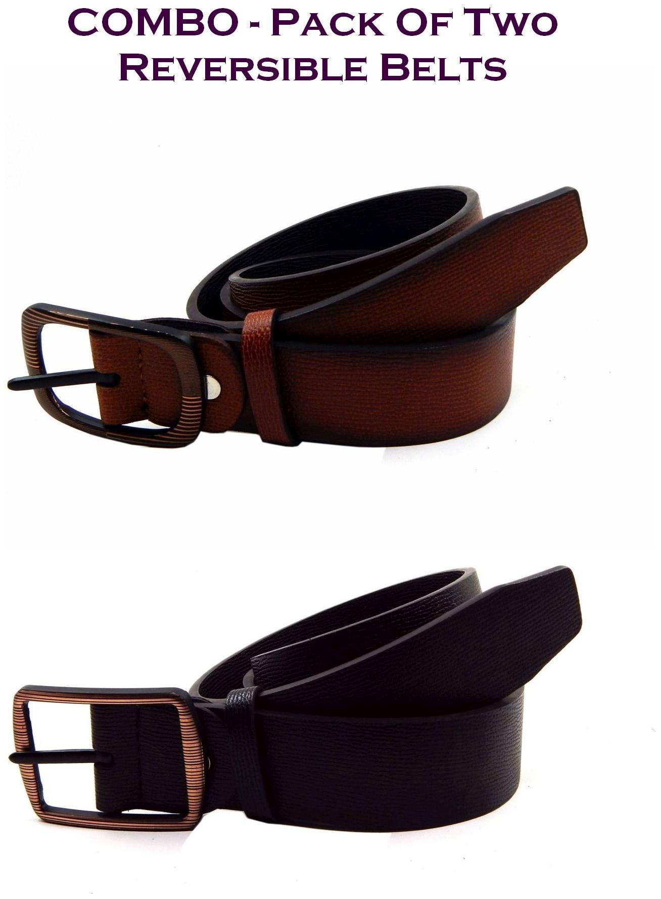 

Els Men Multi Reversible Synthetic leather Belt (Size 40 Pack of 2 )