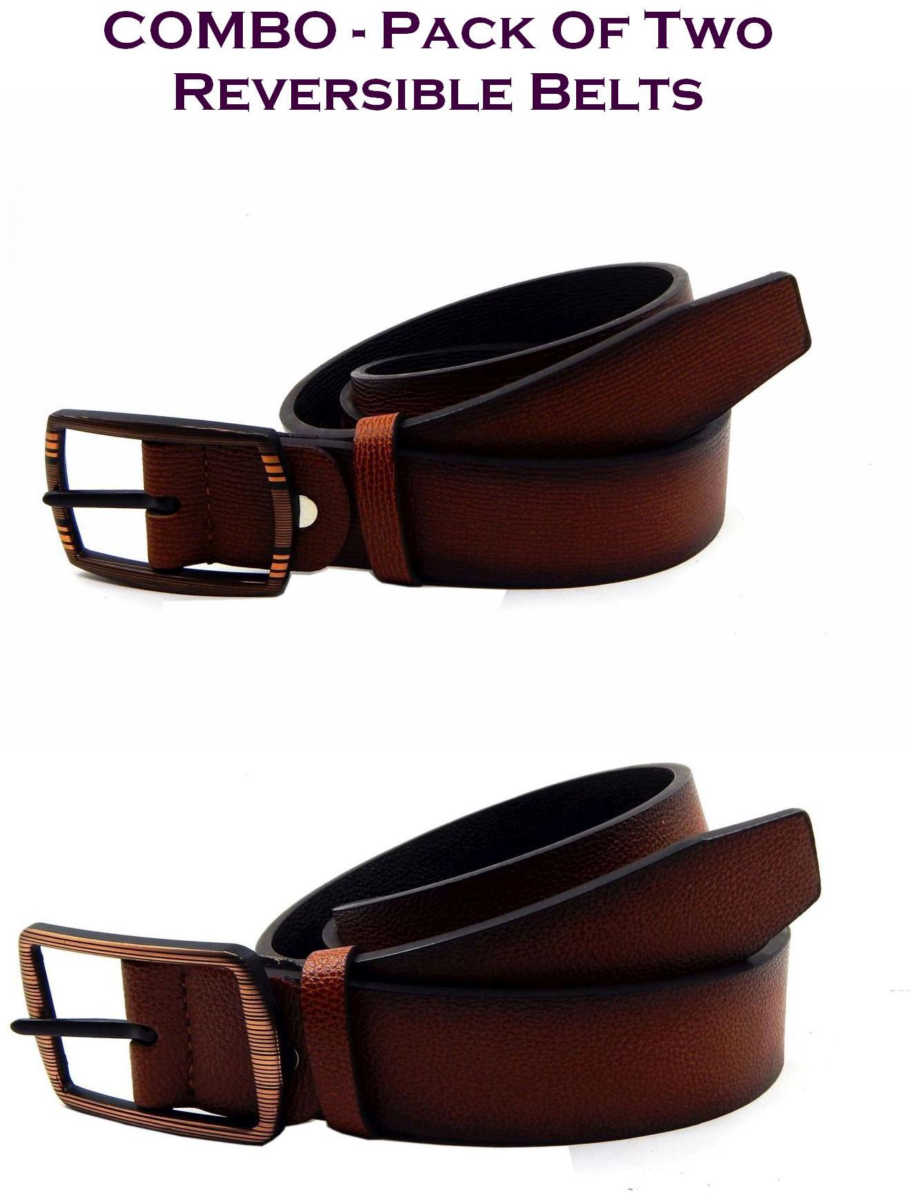 

Els Men Multi Reversible Synthetic leather Belt (Size 36 Pack of 2 )