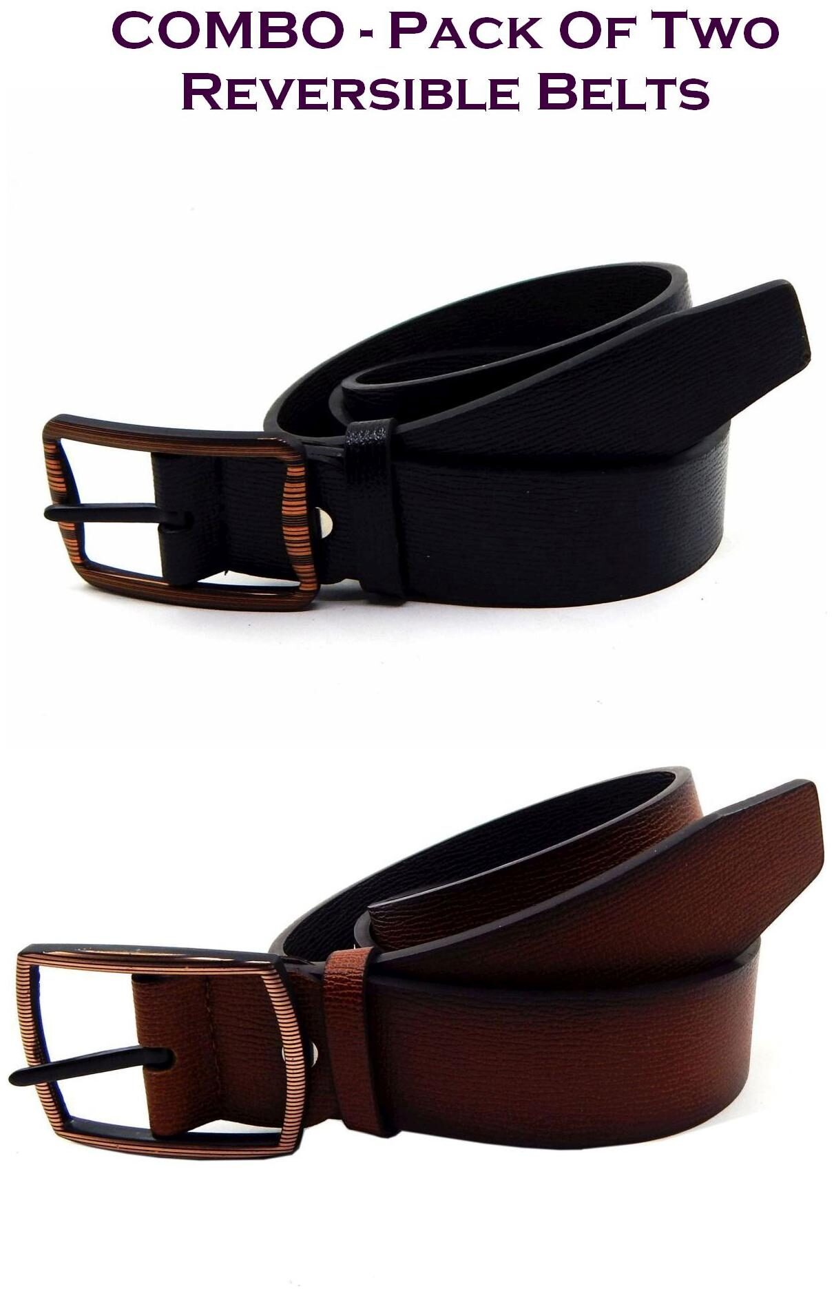 

Els Men Multi Reversible Synthetic leather Belt (Size 40 Pack of 2 )