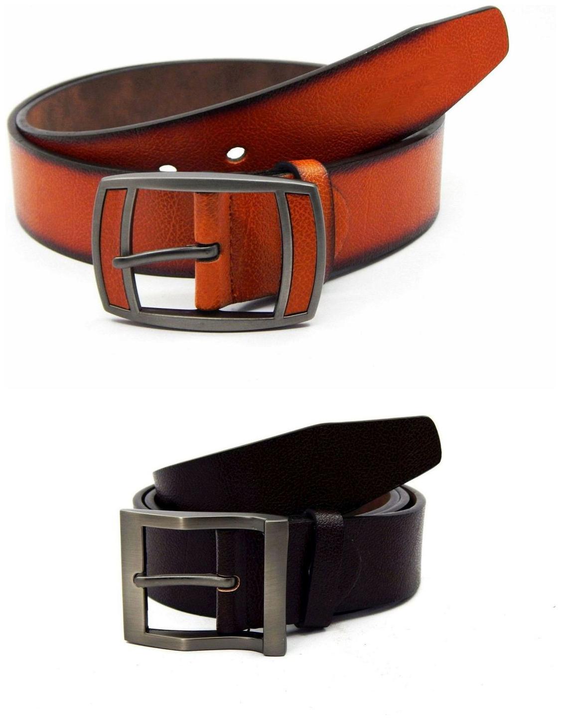 

Els Tan Brown Synthetic Leather Belts For Men