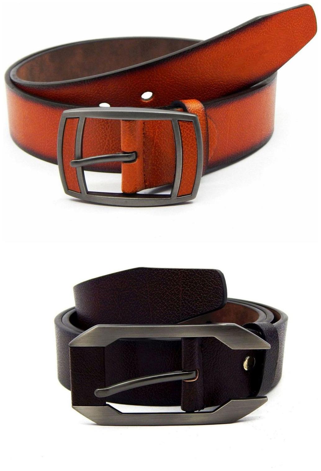 

Els Tan Brown Synthetic Leather Belts For Men