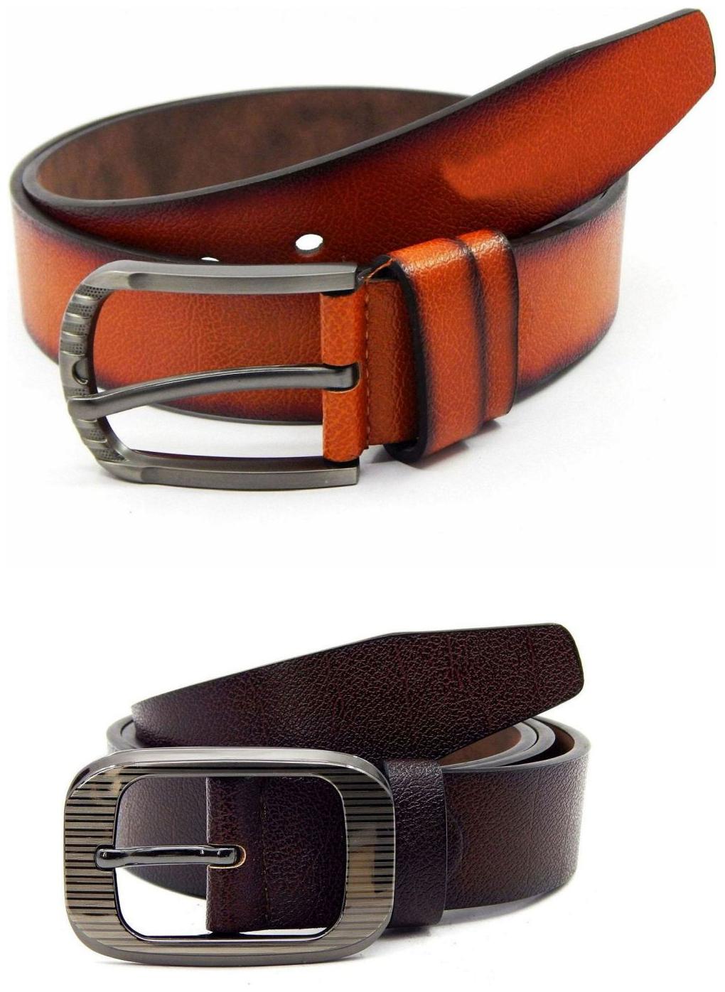 

Els Tan Brown Synthetic Leather Belts For Men