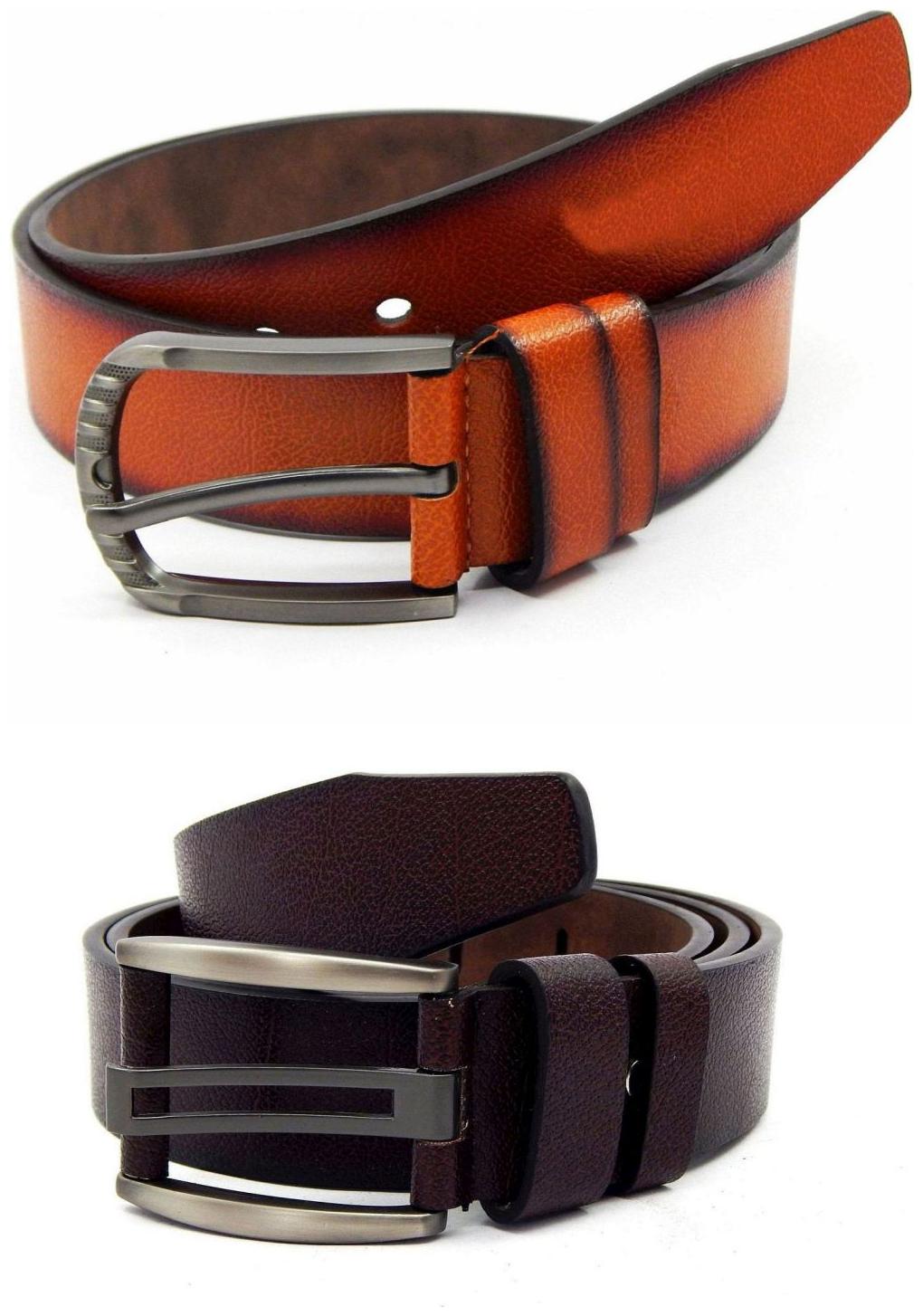 

Els Tan Brown Synthetic Leather Belts For Men