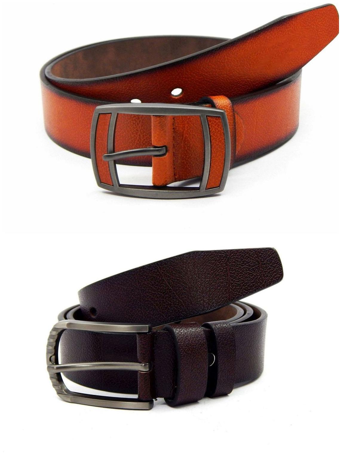 

Els Tan Brown Synthetic Leather Belts For Men