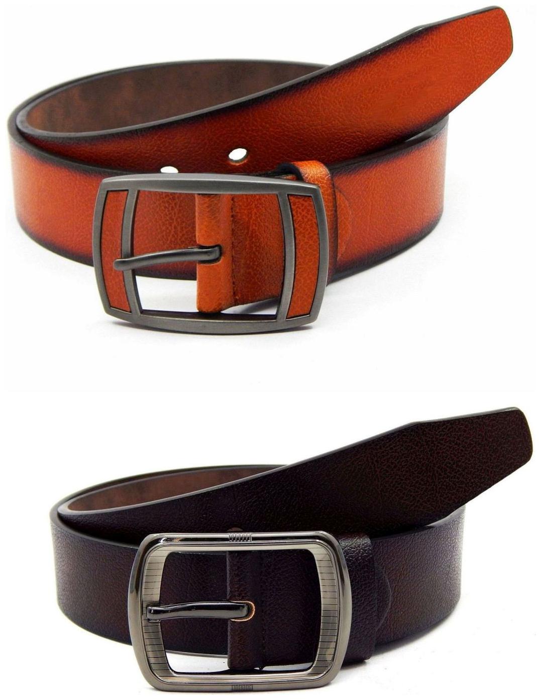 

Els Tan Brown Synthetic Leather Belts For Men