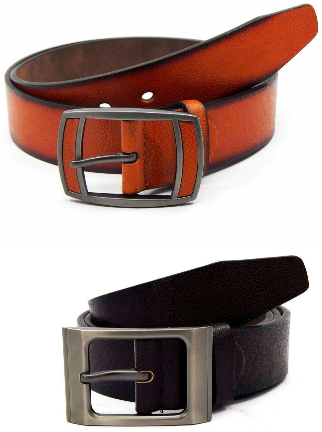 

Els Tan Brown Synthetic Leather Belts For Men