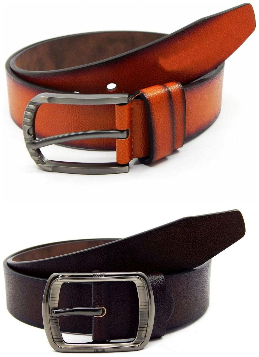 

Els Tan Brown Synthetic Leather Belts For Men