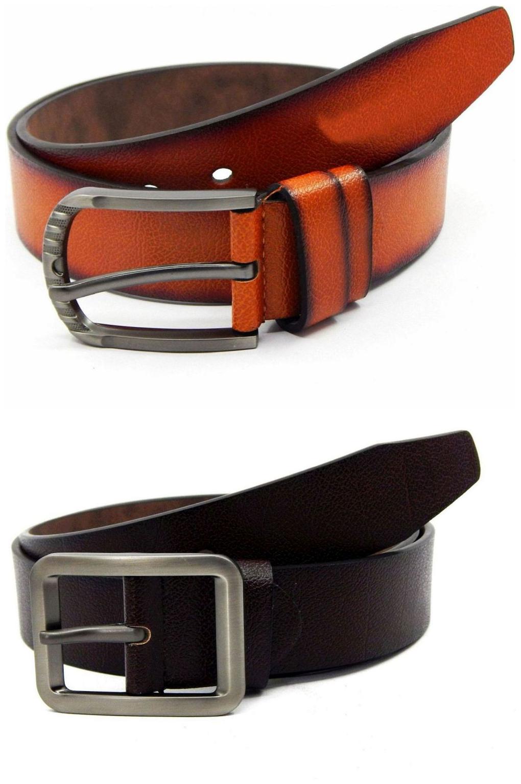 

Els Tan Brown Synthetic Leather Belts For Men