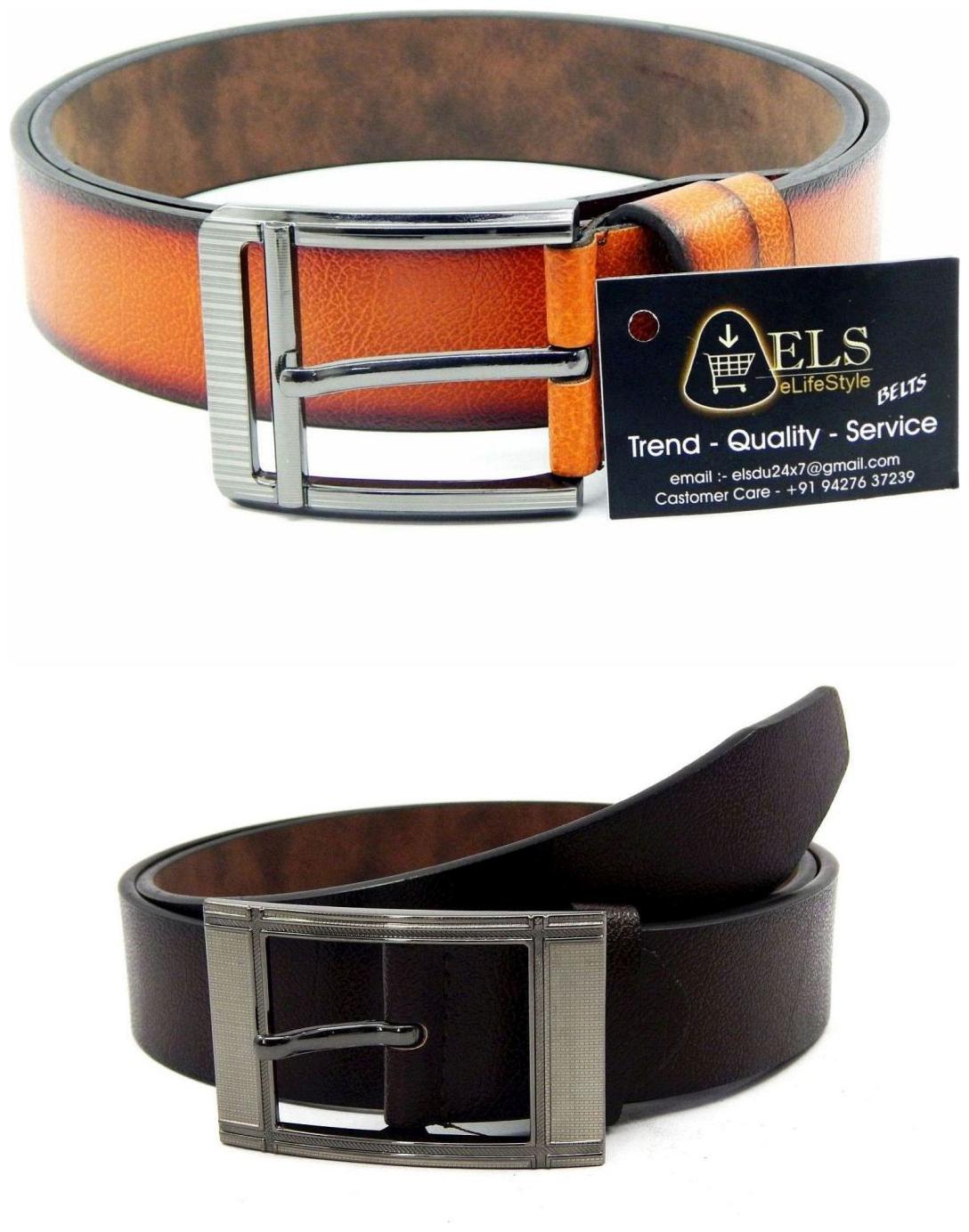 

Els Tan Brown Synthetic Leather Belts For Men