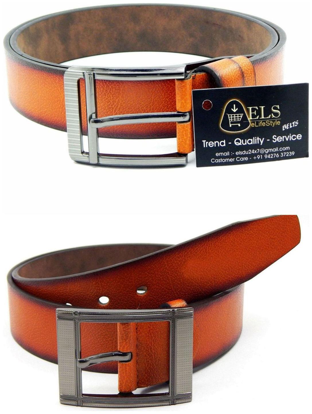 

Els Tan Synthetic Leather Belts For Men