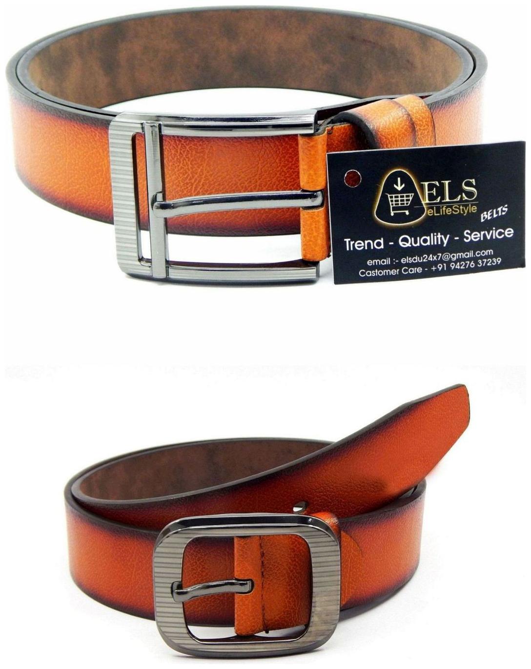 

Els Tan Synthetic Leather Belts For Men