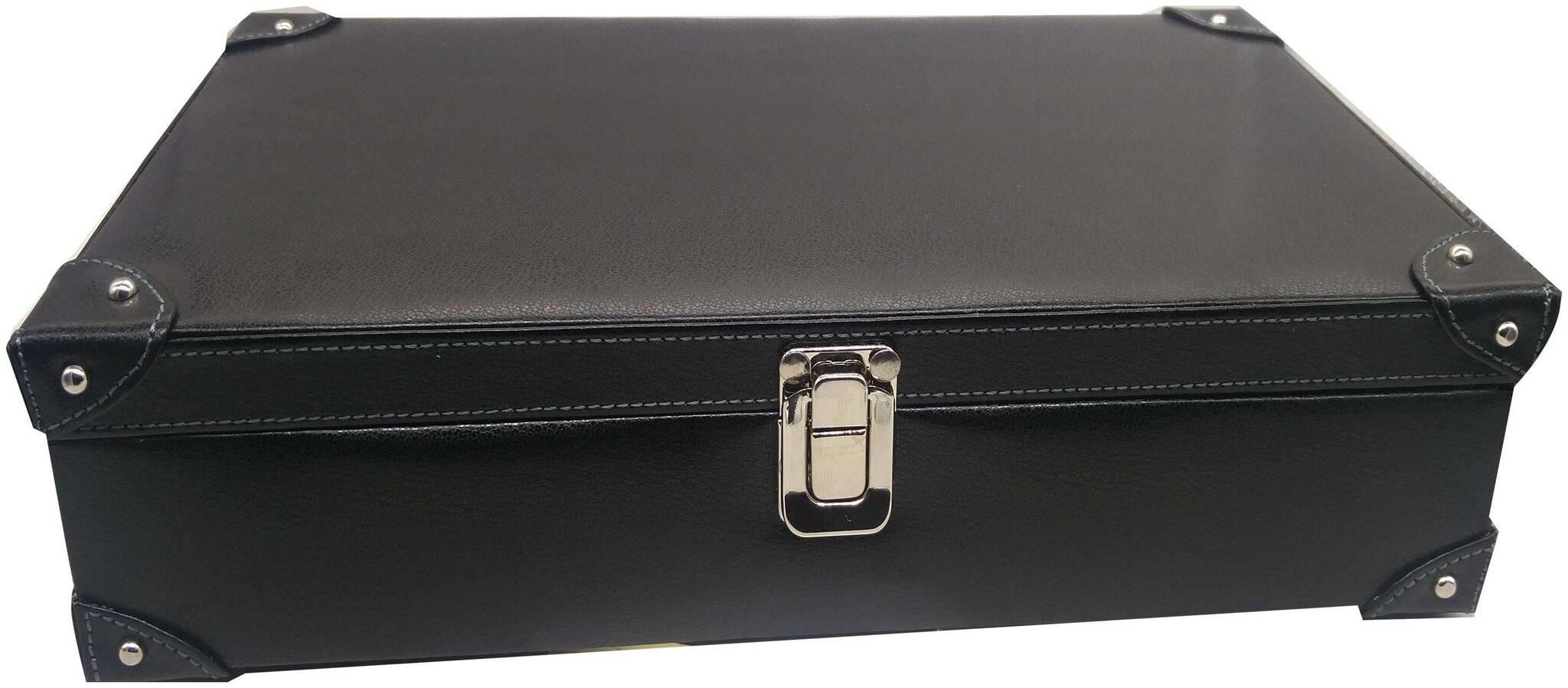 

Essart Faux Leather 12 Slots Designer Watch Box with Turn Lock Closure - WL-C-12-Black