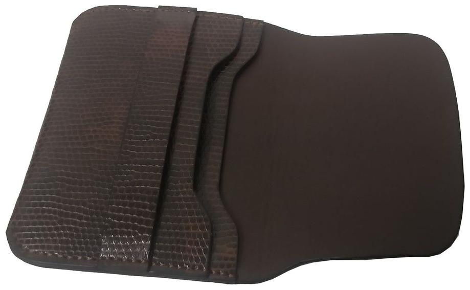 

Essart PU Leather Snakeprint finish Card Holder with strip closure - Brown