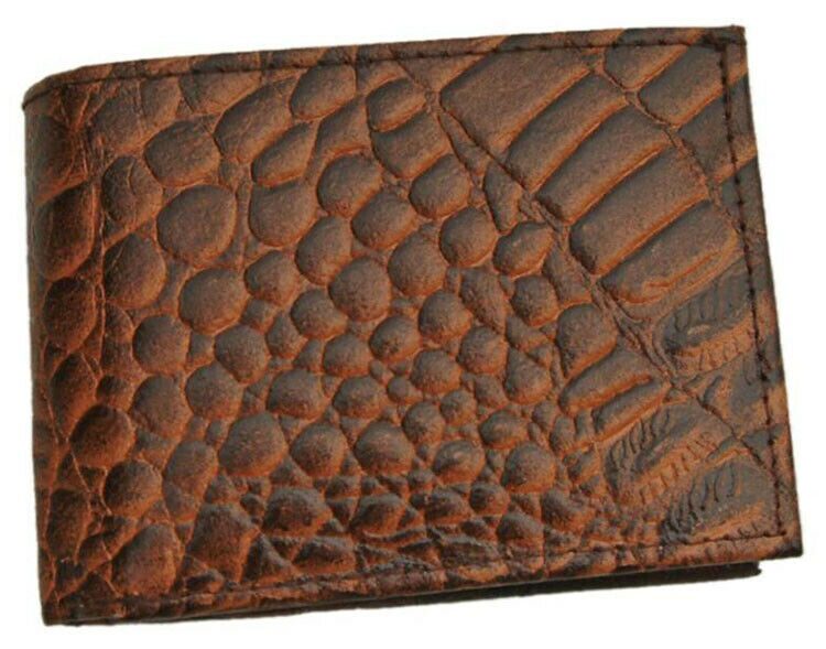 

Exclusive Men s Bi-fold Embossed Brown Leather Wallet 242581