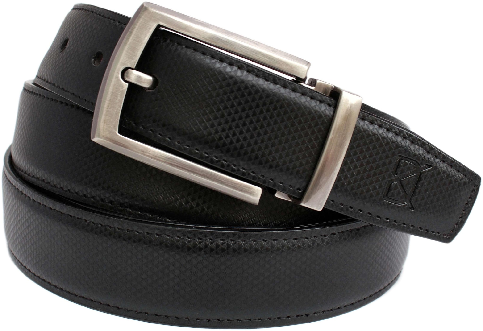 

DEIN KLEIDER Executive Faux Leather Belt for Men (Black Brown Reversible)