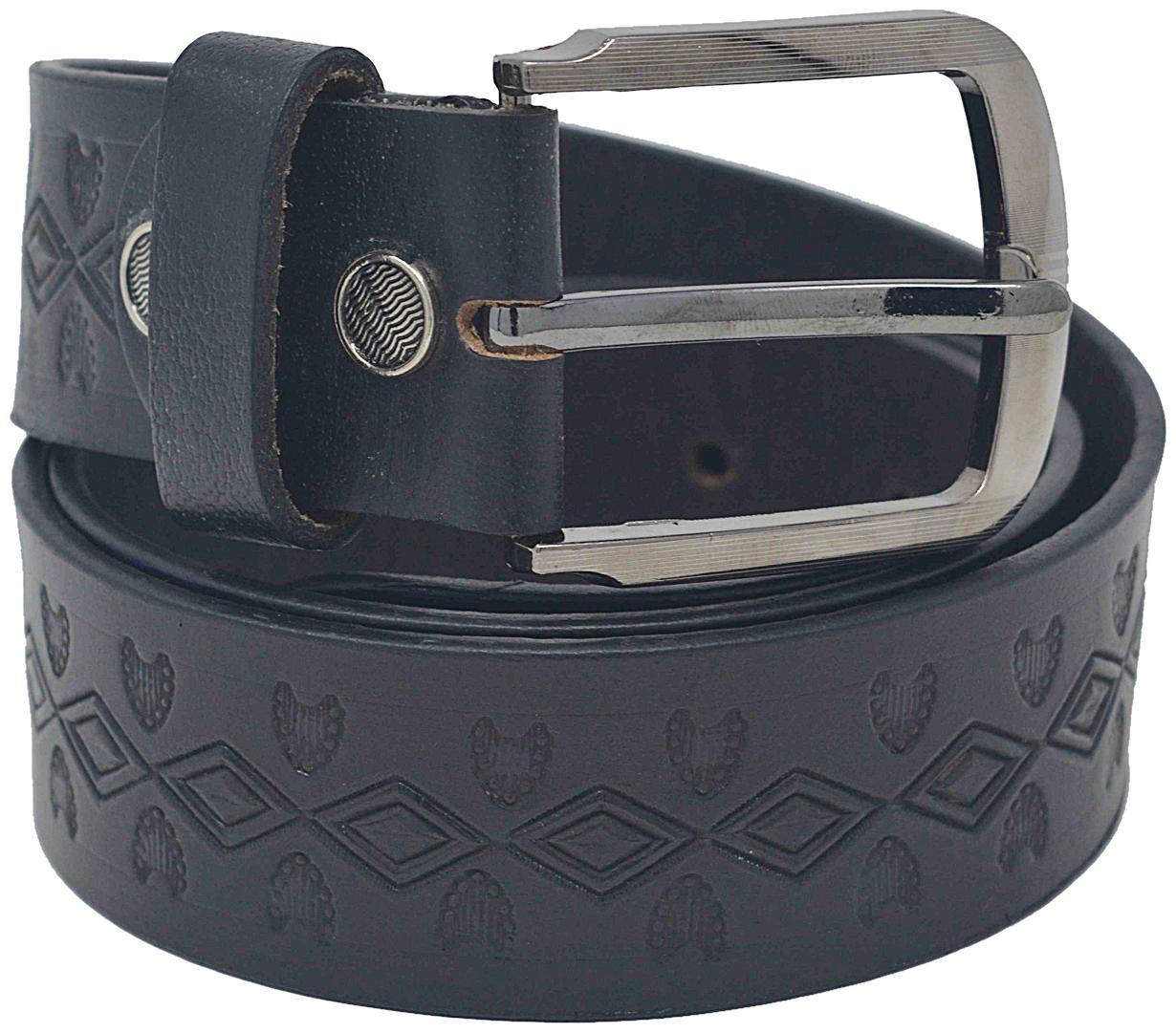 

Exotique Men s Black Casual Leather Belt (BM0091BK)-XL