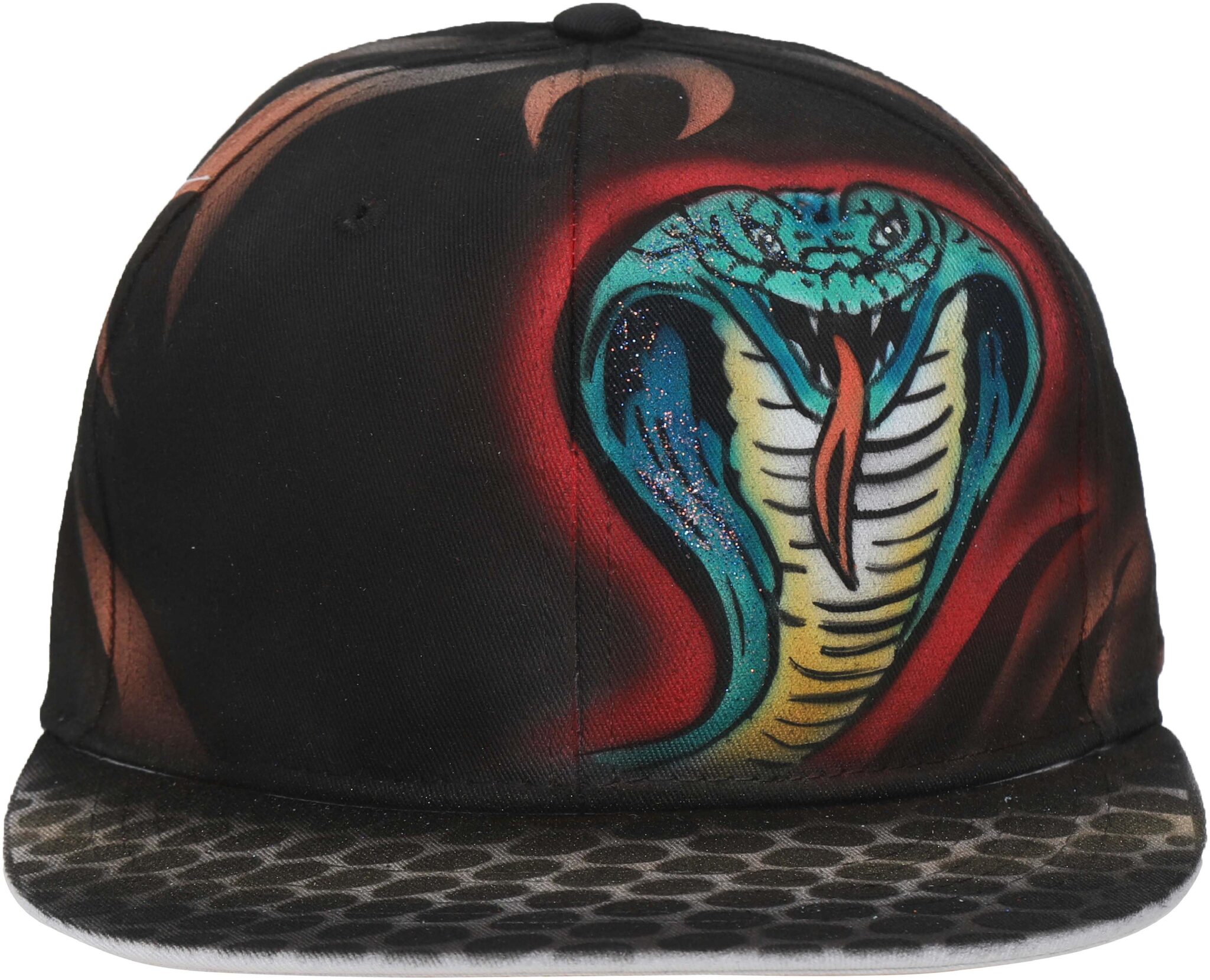 

FabSeasons Black Cotton Hand Painted Casual Snapback Hat Hiphop Caps and Flat Cap Hat