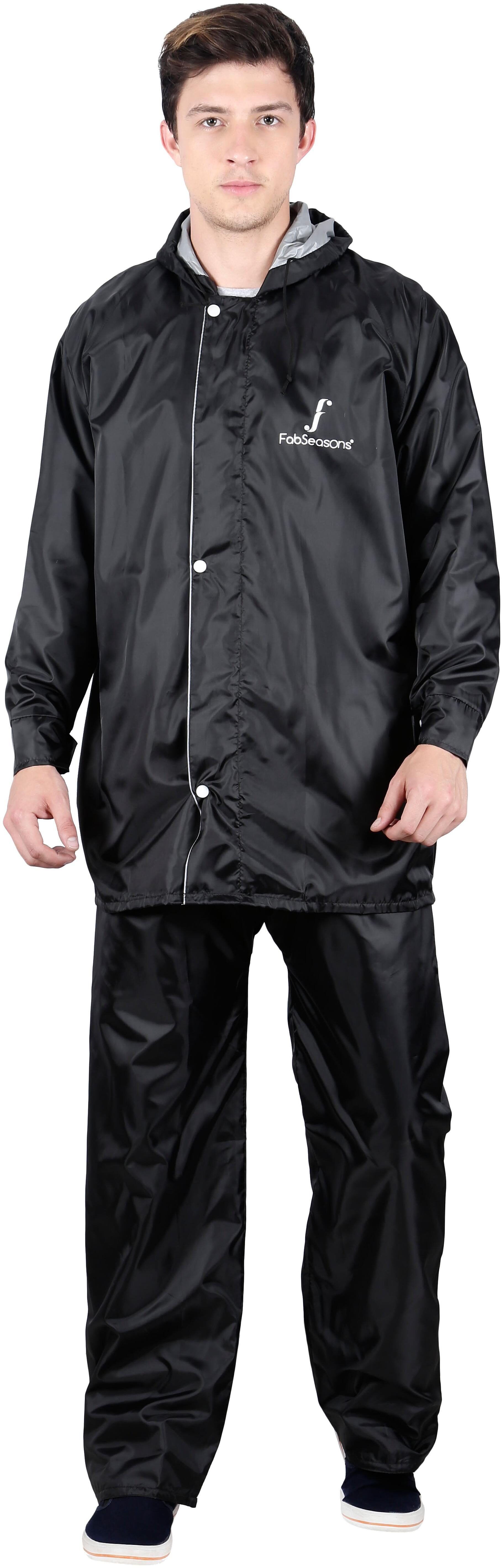 

Fabseasons Men Nylon Black Rain Suit ( Xl Pack of 2 )