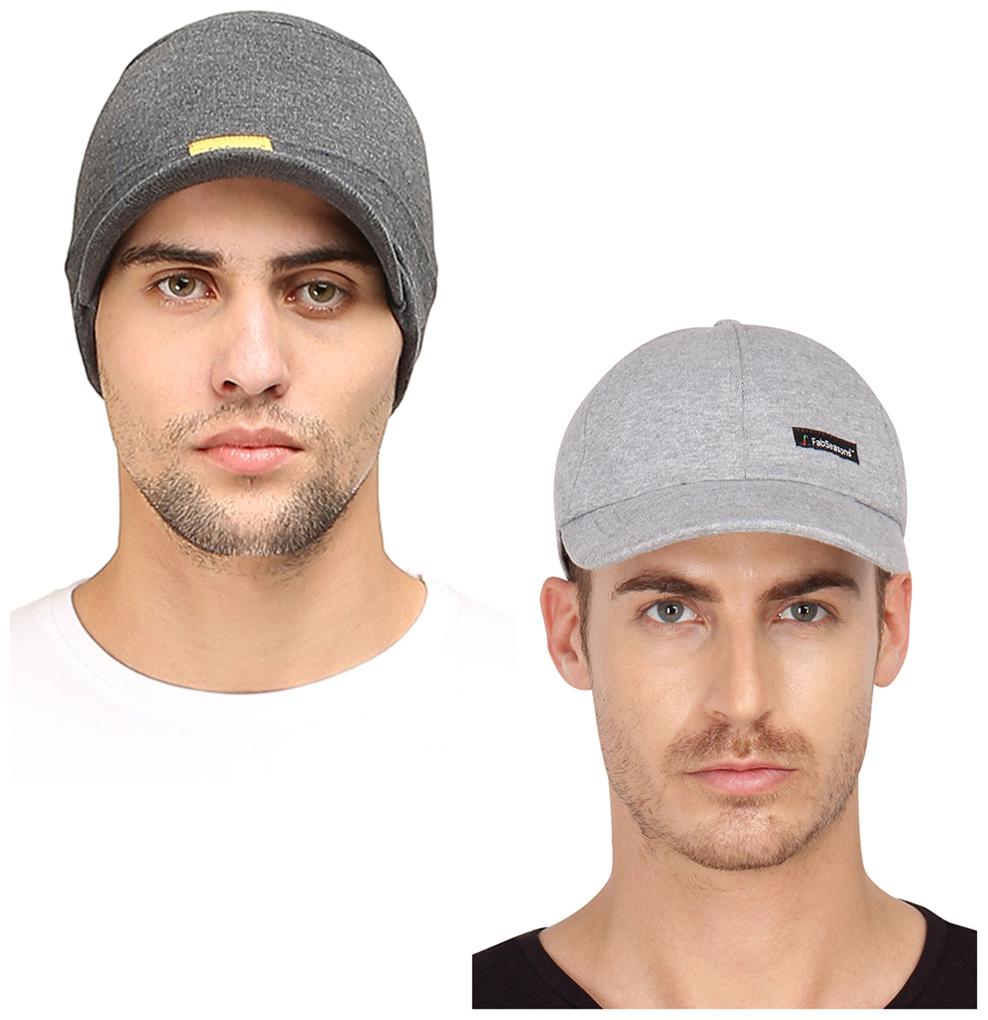 

FabSeasons Combo Pack of 2 Skull Cap and Baseball Cap for all year and seasons