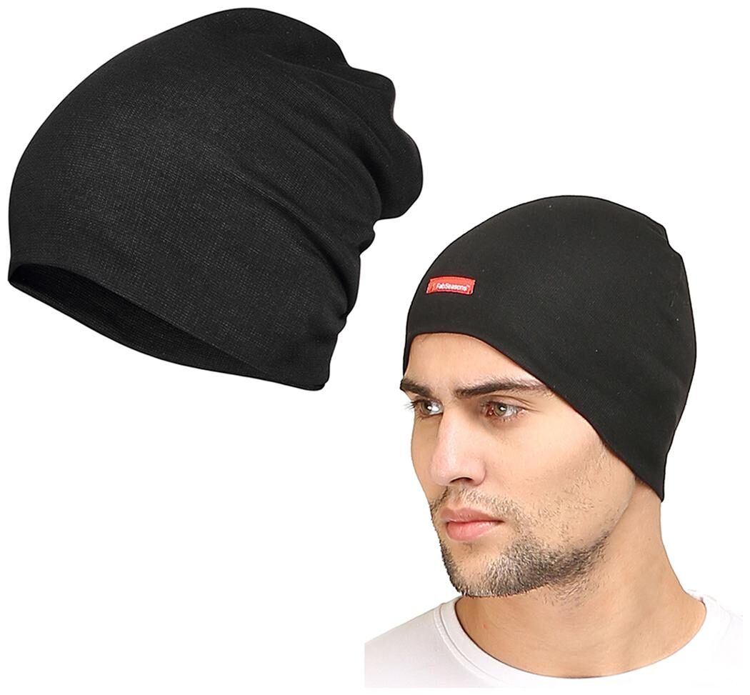 

FabSeasons Combo Pack of 2 Skull cap and Beanie Cap of Cotton