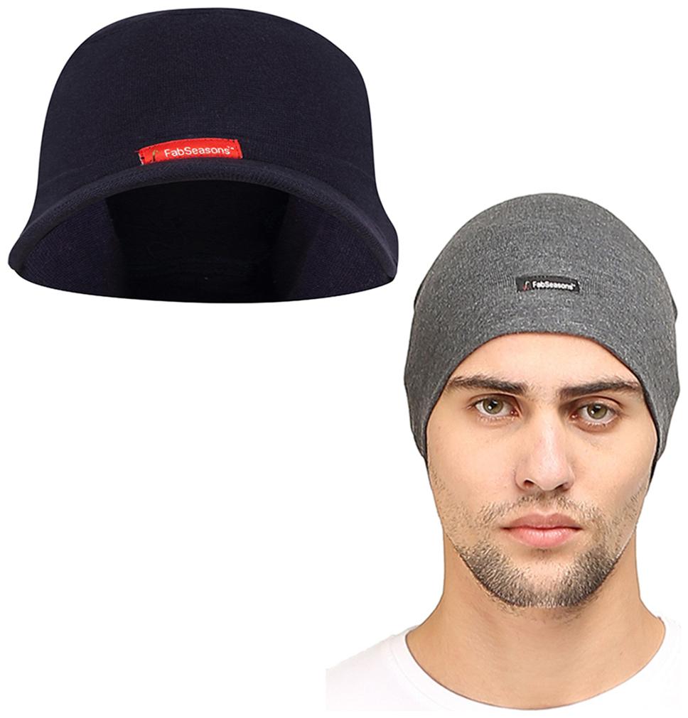 

FabSeasons Cotton Skull Cap Combo Pack of 2