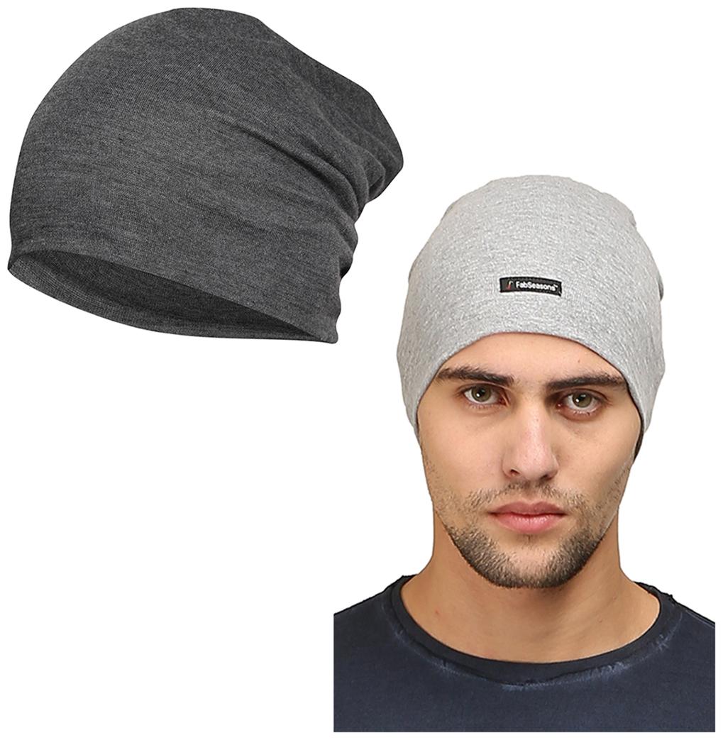 

FabSeasons Combo Pack of 2 Skull cap and Beanie Cap of Cotton