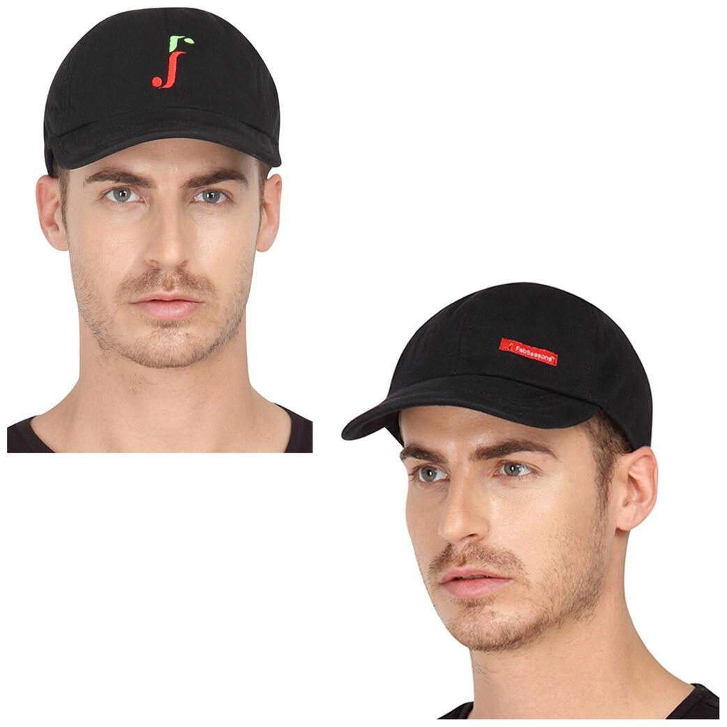 

FabSeasons Combo Pack of 2 Cotton Hosiery Baseball Summer Regular Caps