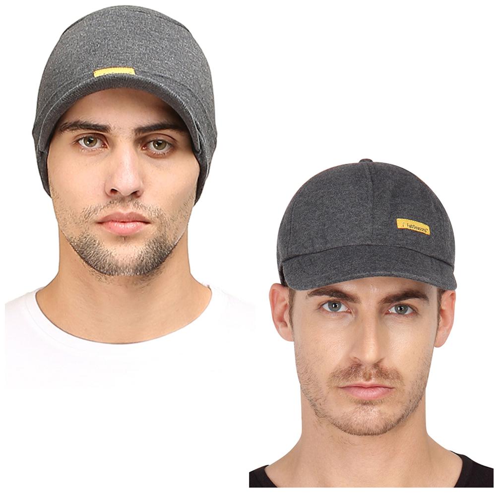 

FabSeasons Combo Pack of 2 Skull Cap and Baseball Cap for all year and seasons
