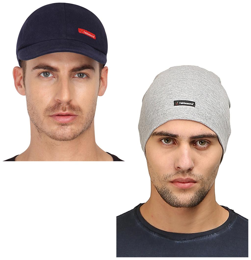 

FabSeasons Combo Pack of 2 Skull Cap and Baseball Cap for all year and seasons