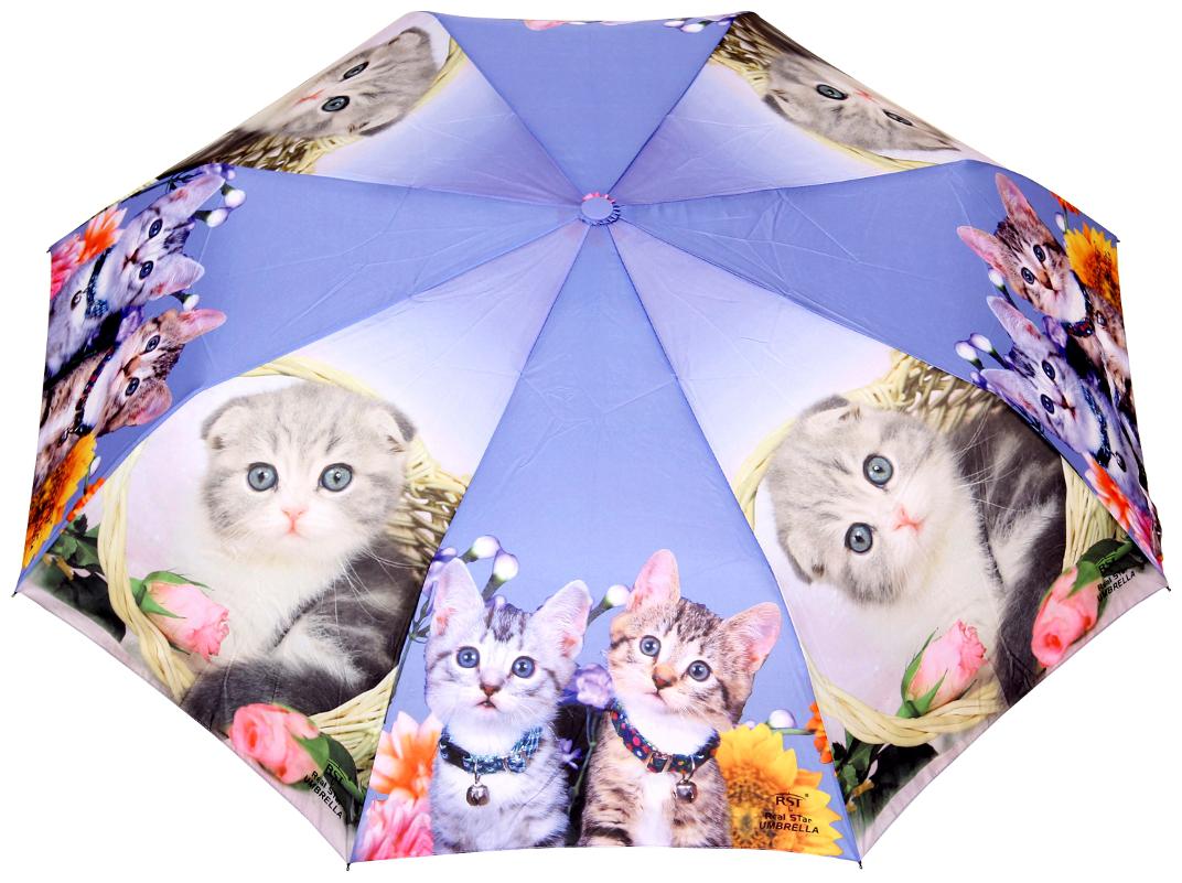 

FabSeasons Cute Cats and Kittens Teddy Print 3 fold Umbrella for Rains and all Seasons