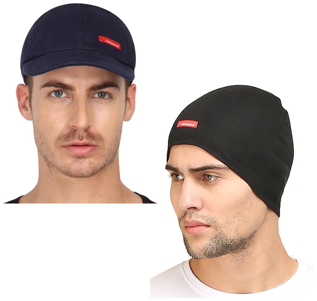 

FabSeasons Combo Pack of 2 Skull Cap and Baseball Cap for all year and seasons