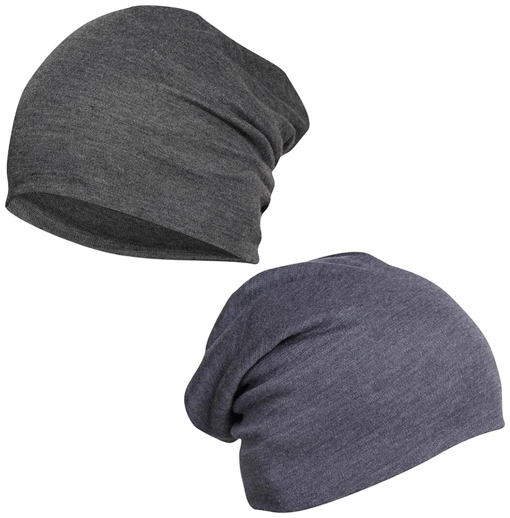 

FabSeasons Cotton Slouchy Beanie and Skull Cap for Summer Winter Autumn Spring Season Combo Pack of 2 (Blue Dark Gray)