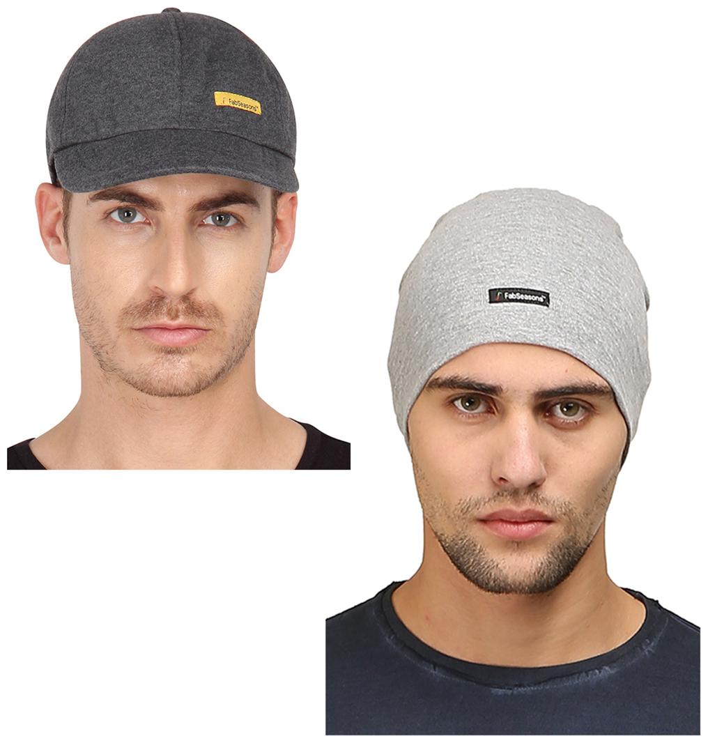 

FabSeasons Combo Pack of 2 Skull Cap and Baseball Cap for all year and seasons