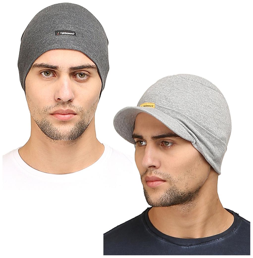 

FabSeasons Cotton Skull Cap Combo Pack of 2