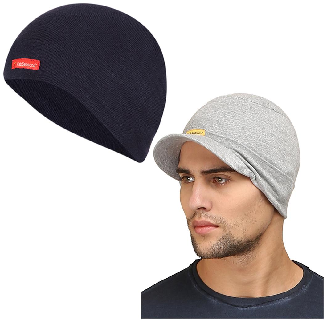

FabSeasons Cotton Skull Cap Combo Pack of 2