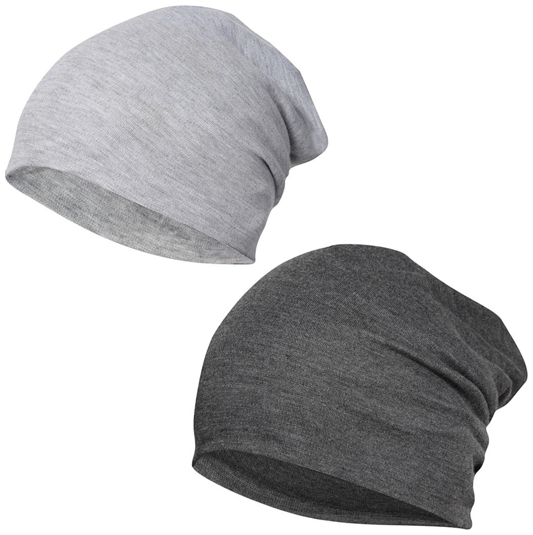 

FabSeasons Cotton Slouchy Beanie and Skull Cap for Summer Winter Autumn Spring Season Combo Pack of 2 (Gray Dark Gray)