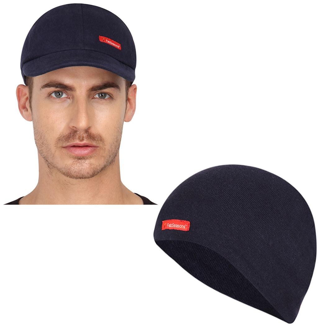 

FabSeasons Combo Pack of 2 Skull Cap and Baseball Cap for all year and seasons