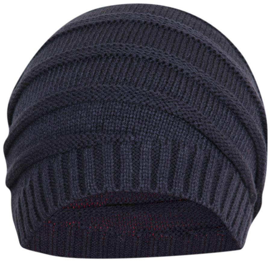 

Fabseasons Unisex Dual Color Blue Gray Acrylic Woolen Slouchy Beanie And Skull Cap For Winters