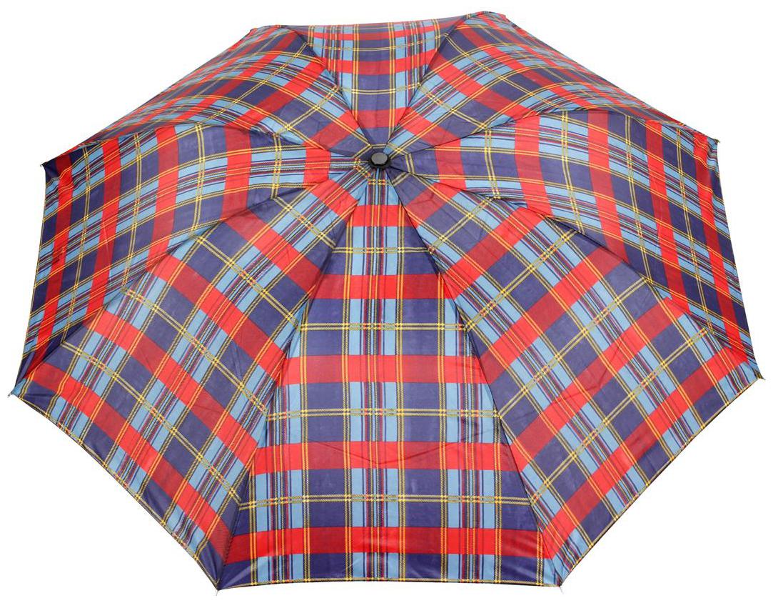 

FabSeasons Unisex Blue Checks Print 3 Fold Fancy Manual Umbrella for Rain Summer All weather conditions