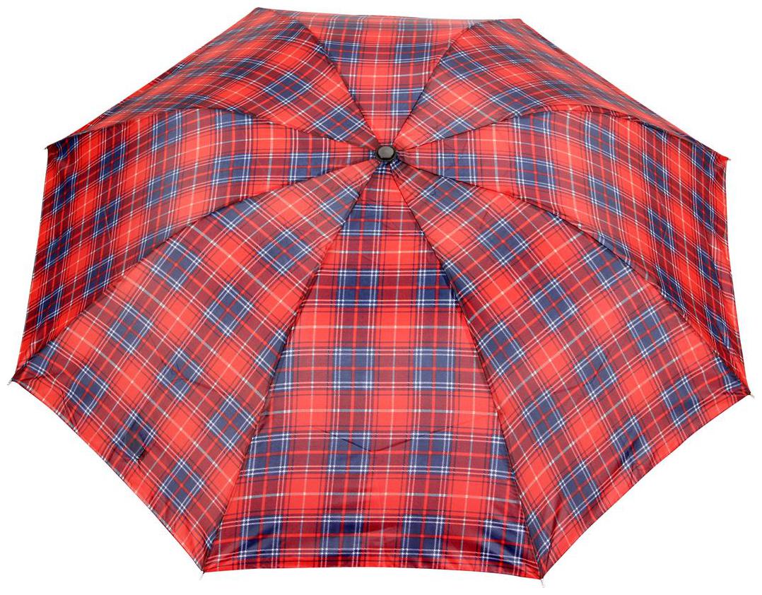

FabSeasons Unisex Red Blue Checks Print 3 Fold Fancy Manual Umbrella for Rain Summer All weather conditions