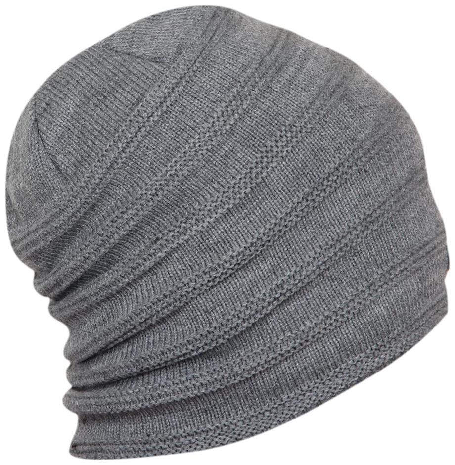 

Fabseasons Unisex Gray Acrylic Woolen Slouchy Beanie And Skull Cap For Winters
